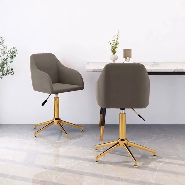 Set di 2 sedie da pranzo girevoli VIDAXL in velluto grigio con design moderno – 1