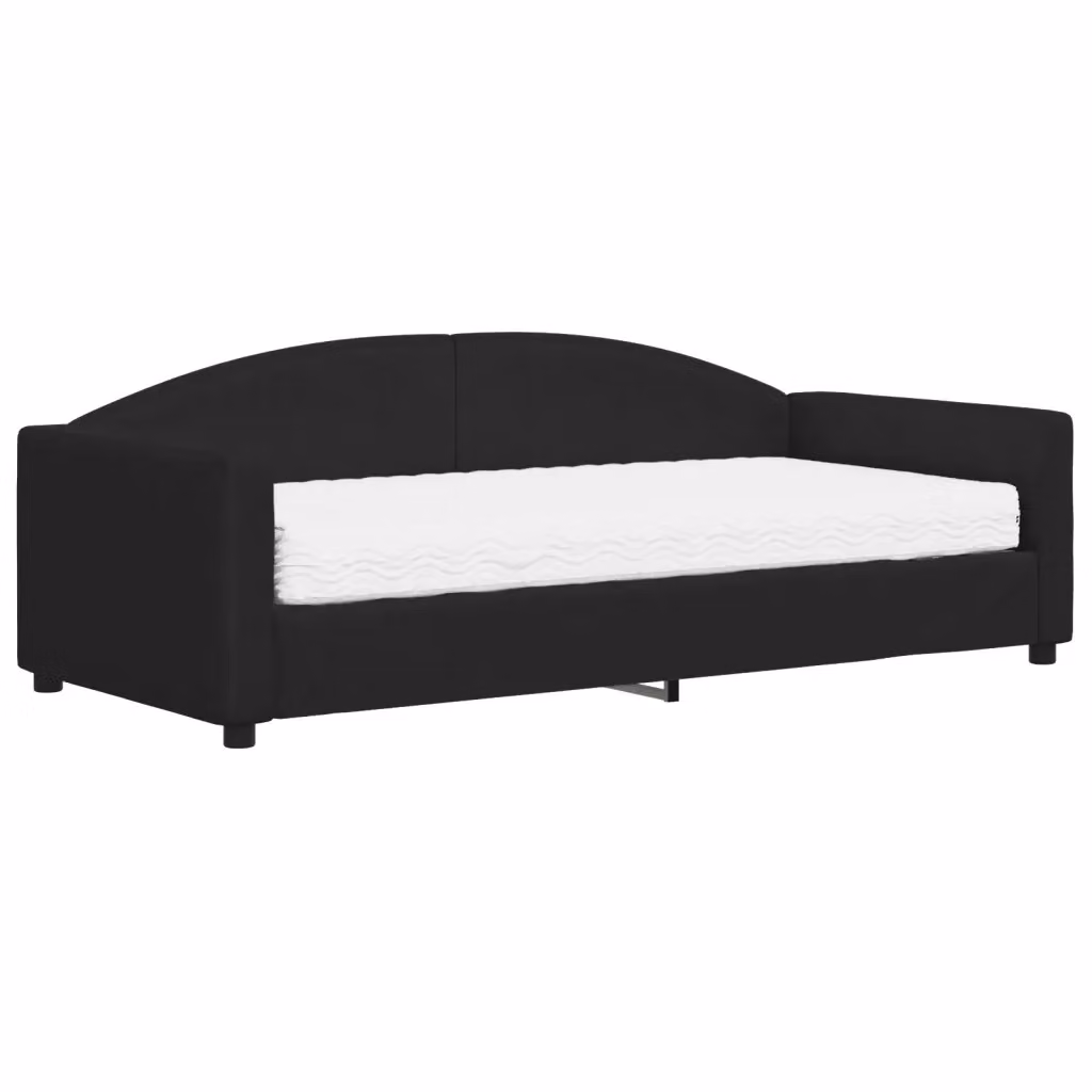 Divano Letto Moderno vidaXL in Tessuto Nero con Materasso in Schiuma 90x190 cm – 2