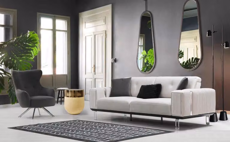 Sofagarnitur Sofa Luxus 3+1 Sitz Sofas Sessel Stoff Design Sitzpolster Möbel