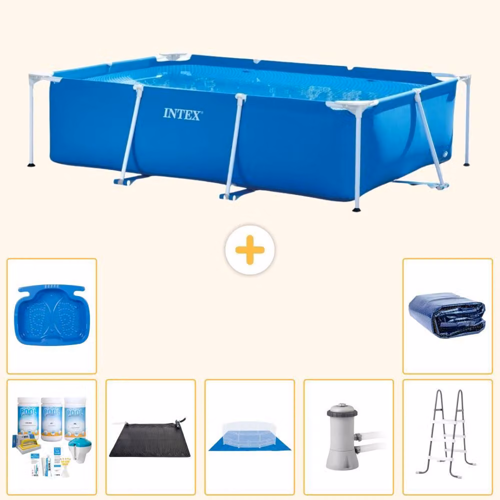 Piscina fuori terra rettangolare - 300x200x75 cm - 8 pezzi - Modello S20058