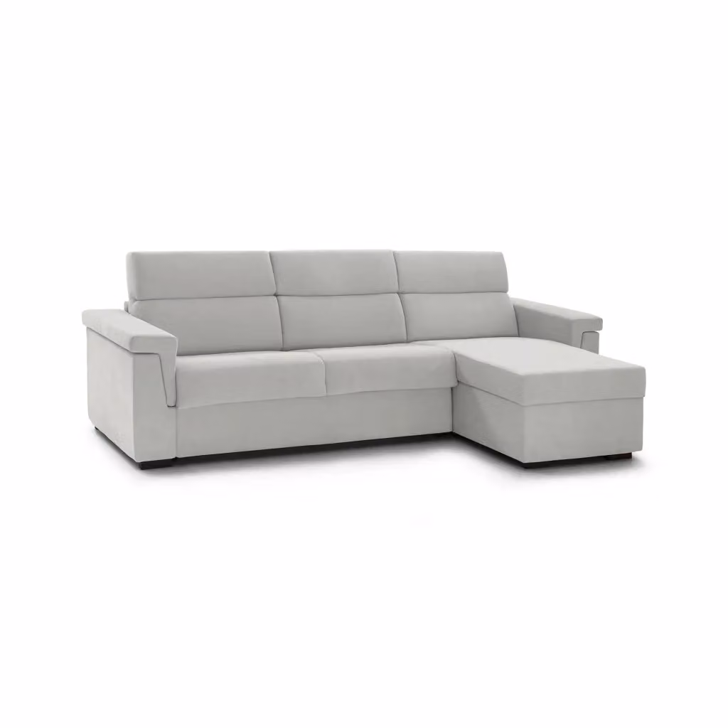 Divano angolare DMORA Cintano con penisola reversibile e coperture rimovibili, Grigio, L 285 x P 160 cm – 2