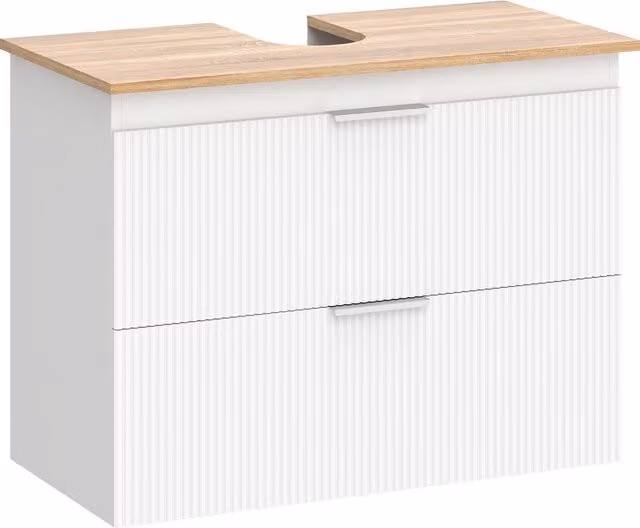 Mobile sottolavabo da bagno HOMCOM moderno con 2 grandi cassetti, Bianco, Larghezza: 80 cm – 1