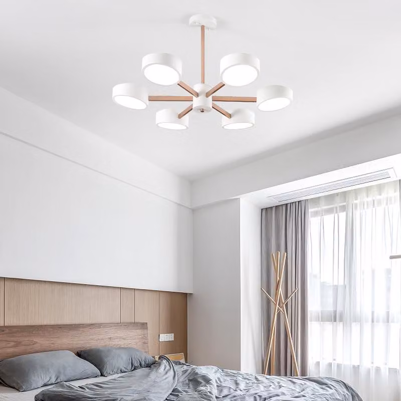 Plafoniera LED 9013D-6-W Bianco con telecomando Colore della luce regolabile Paralume in acrilico A+ Luce LED da soggiorno