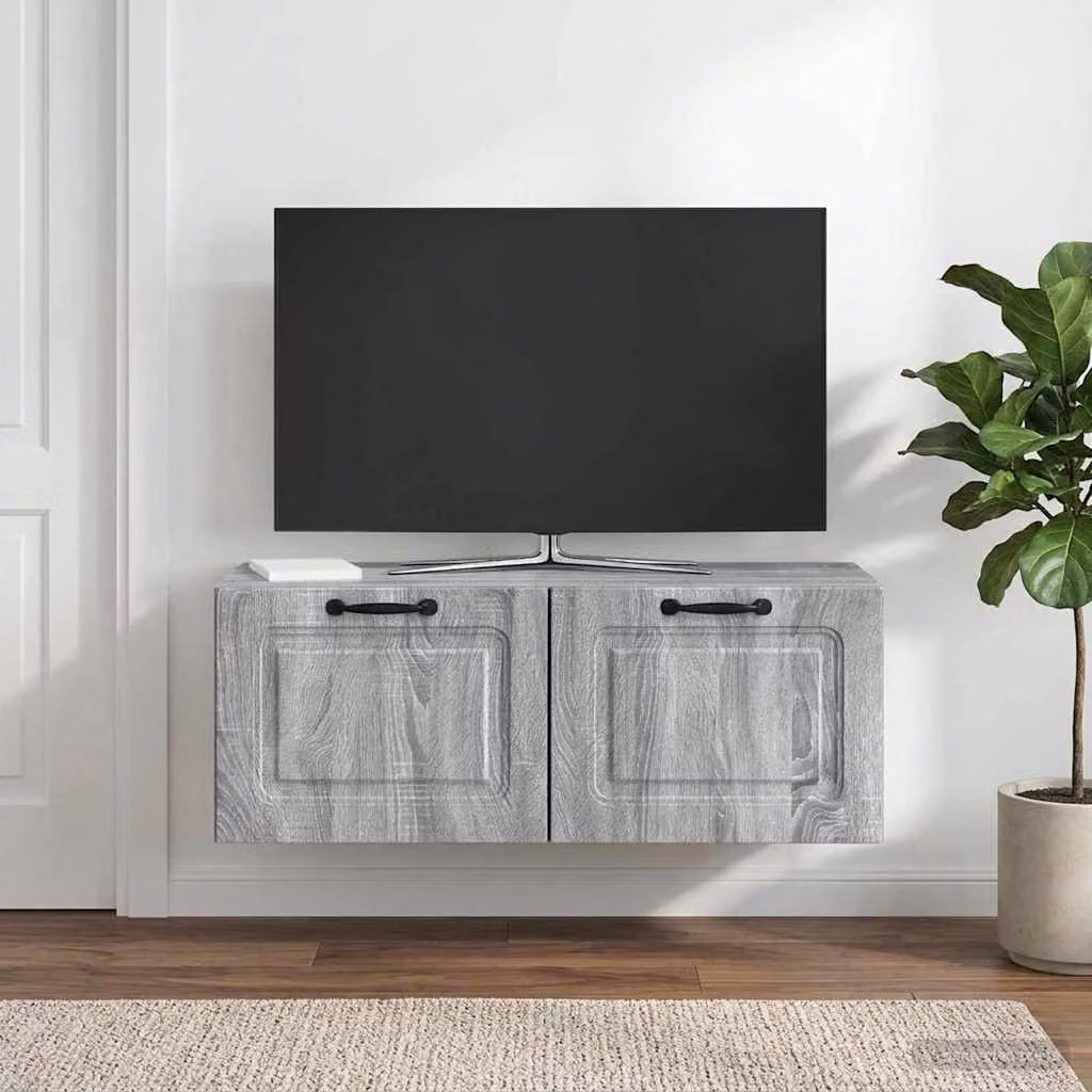 vidaXL Mobile Porta TV da Muro Moderno Grigio, L 78,5 cm x P 31 cm x H 30 cm