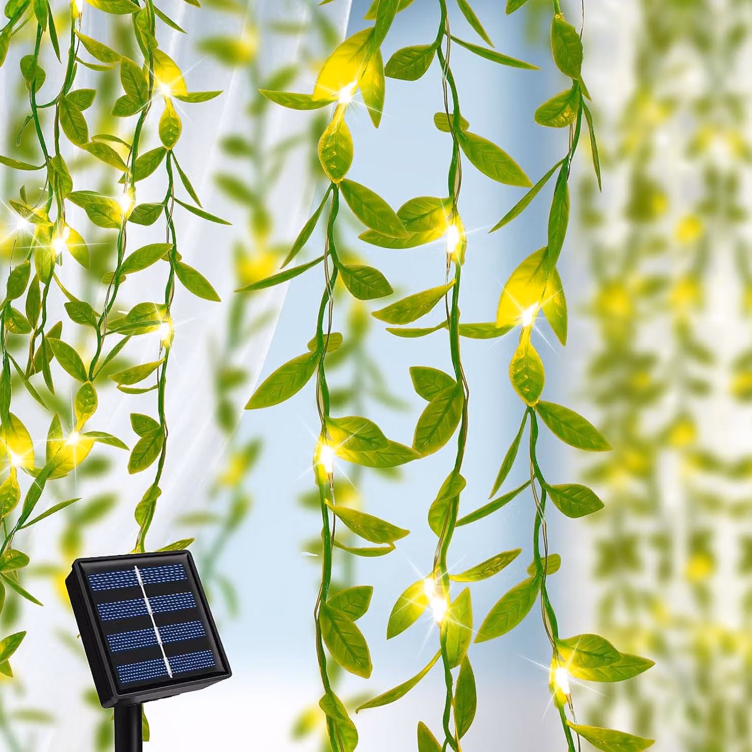 Catena luminosa da 10 metri - 100 LED - Alimentata a energia solare - 8 modalità - Adatta per interni ed esterni
