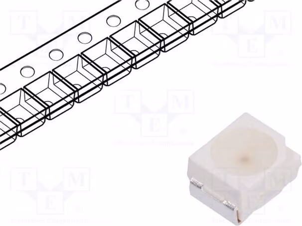 2 LED rossi, angolo di emissione 120°, tecnologia SMD 3528, intensità luminosa 710÷1400 mcd, dimensioni 3,5x2,8x1,9 mm, tensione di alimentazione 2,1÷2,6V, modello LTST-T680VEWT, marca LED-Dio