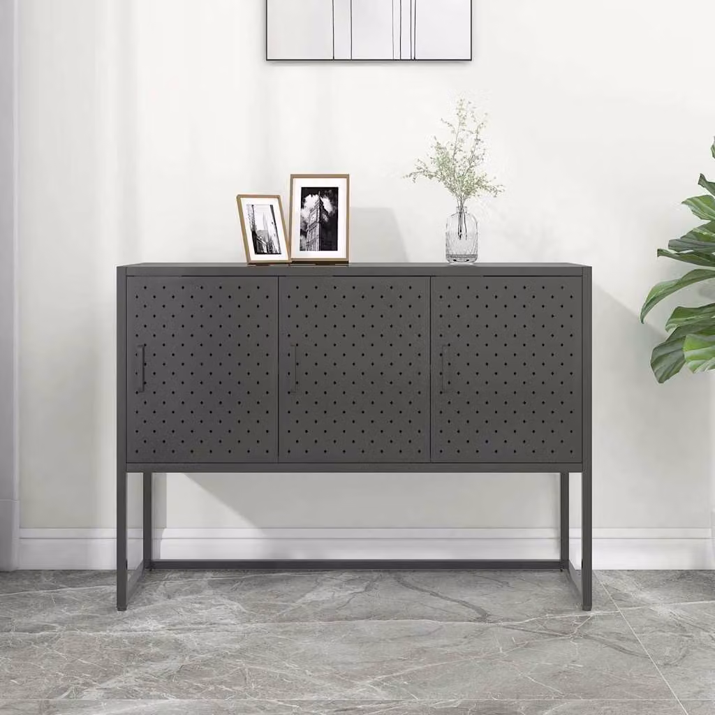 Credenza vidaXL in metallo antracite L: 105 cm, P: 35 cm, H: 75 cm – 1