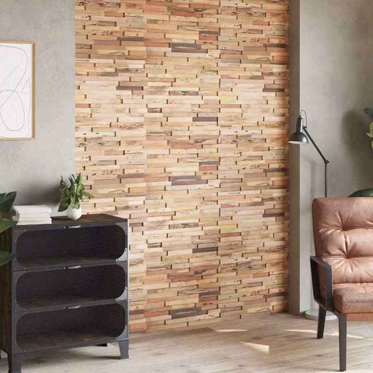 vidaXL Pannelli per Parete in Legno Riciclato Marrone 10 pz