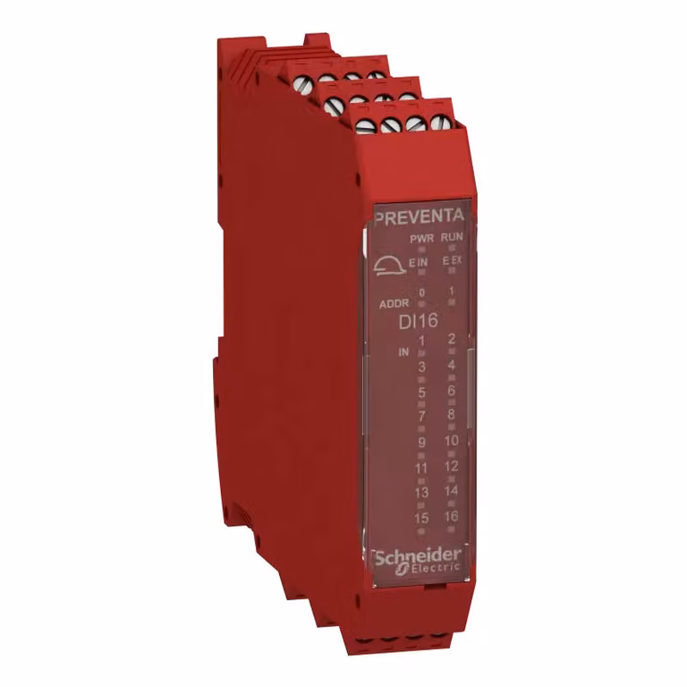Modulo di espansione ingressi Schneider Electric Modicon XPSMCM, 16 ingressi digitali di sicurezza, morsetti a vite XPSMCMDI1600