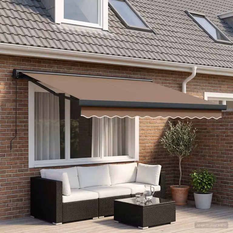Tenda retrattile vidaXL in metallo e poliestere color beige L: 500 cm, P: 300 cm