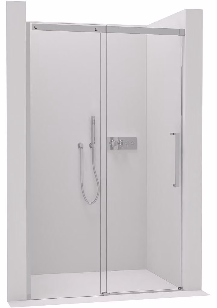 CERANO - Porta scorrevole per doccia Lantono L/P - 8 mm - Soft-Close - cromata, vetro trasparente - 120x195 cm - CONFEZIONE APERTA