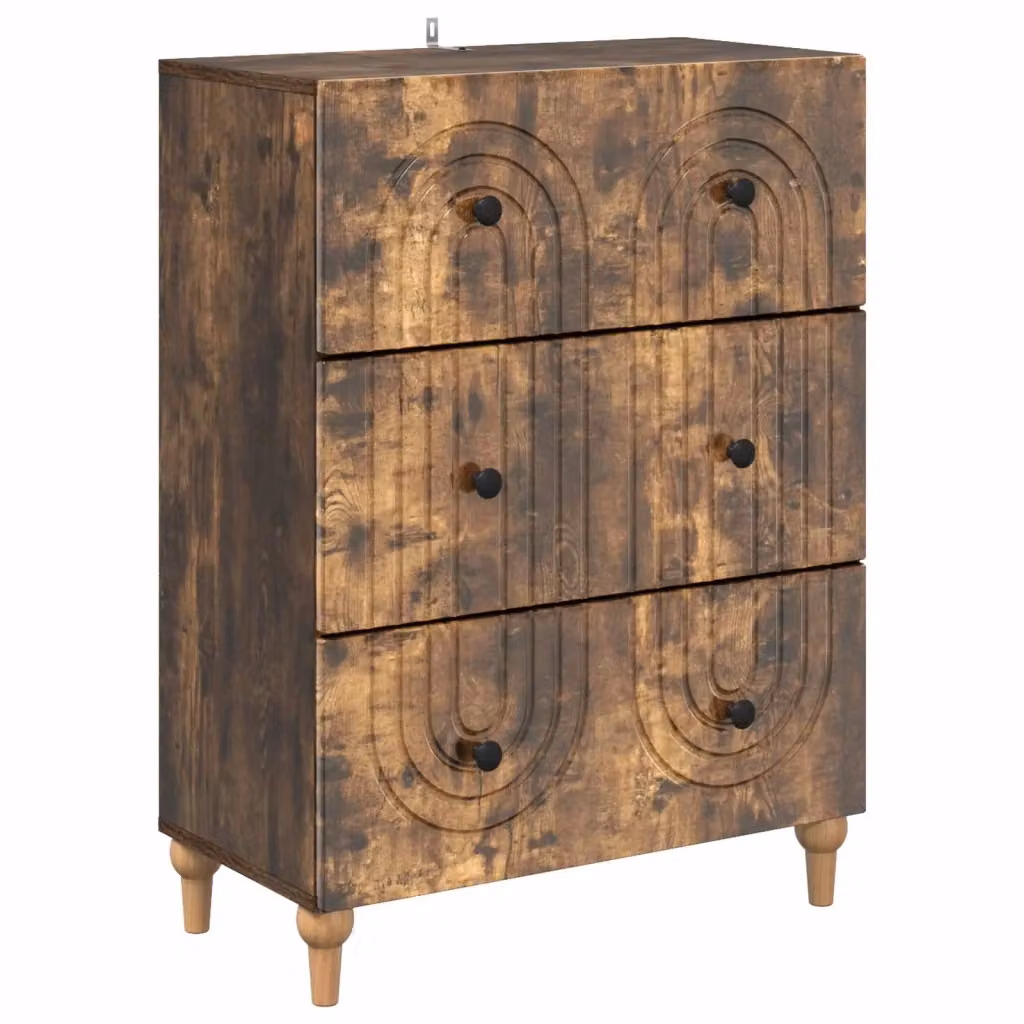 Mobile con Cassetti Moderno vidaXL in Rovere Fumo Marrone L: 66 cm, P: 34,5 cm, H: 90 cm – 2