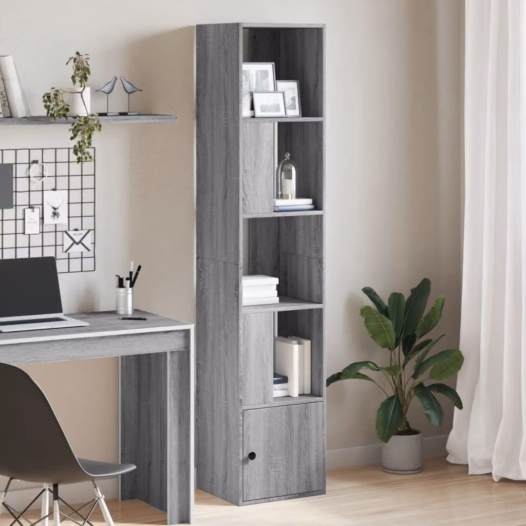 Libreria moderna vidaXL in legno multistrato Grigio Sonoma, L: 40 cm, P: 36 cm, H: 189 cm