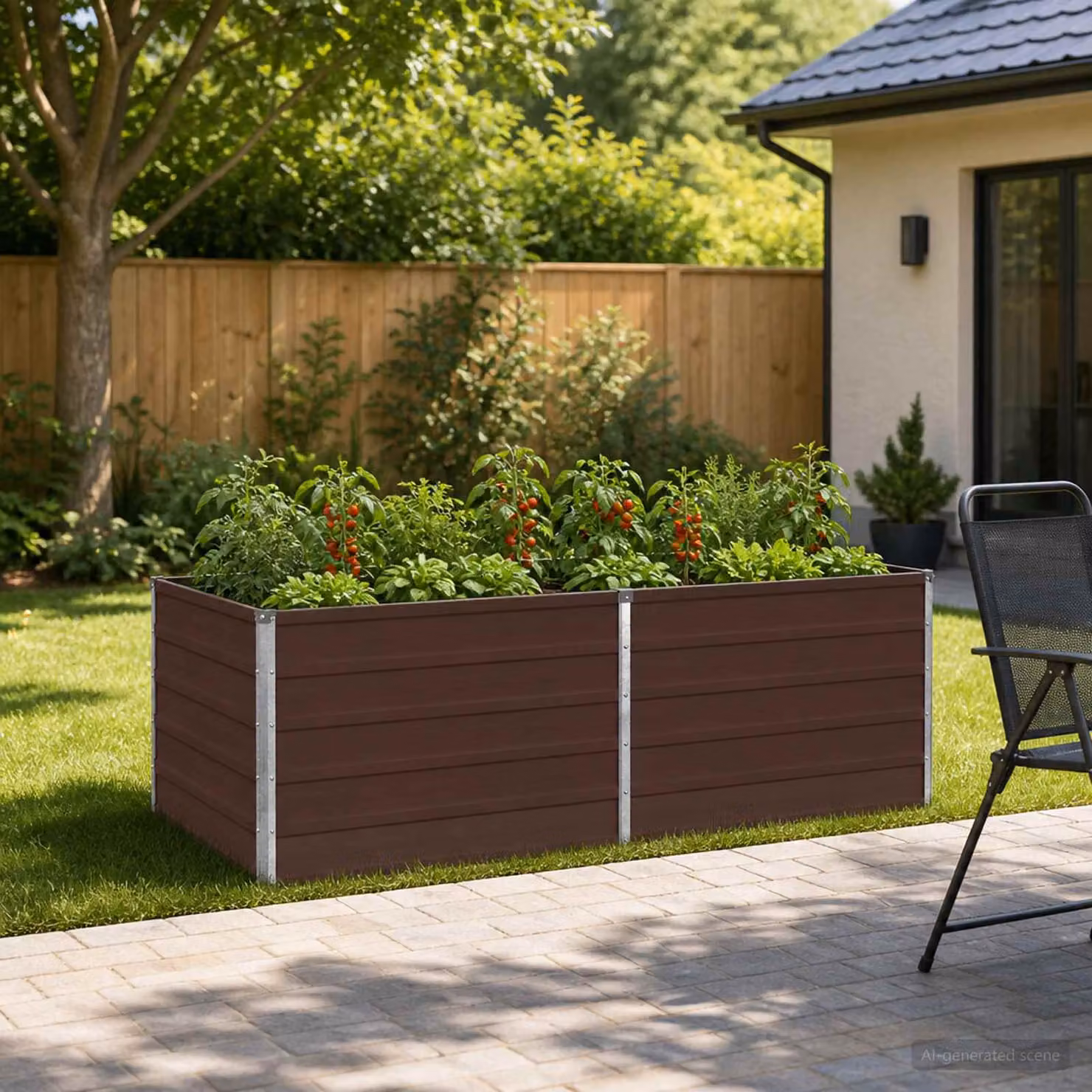 Letto rialzato da giardino vidaXL in metallo corten marrone L: 160 cm, P: 80 cm, H: 55 cm