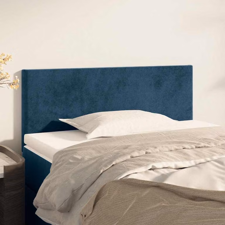 Testiera per letto vidaXL in velluto blu scuro, L 100 cm, P 5 cm, H 78-88 cm