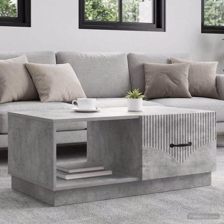 vidaXL Tavolino da salotto moderno rettangolare in MDF Grigio, L: 90 cm, P: 60 cm, H: 37 cm
