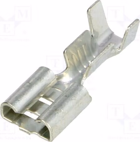 10 connettori a crimpare: piatti, per cavi da 1 a 2,5 mm², con diametro esterno di 0,8 mm e diametro interno di 6,3 mm, femmina, per cavi isolati BM 01291