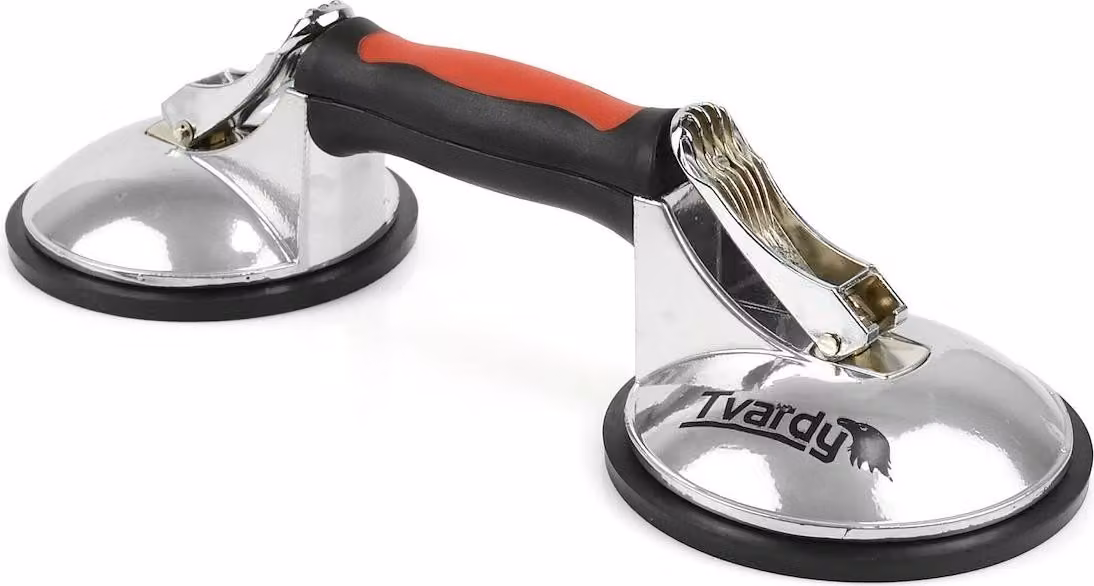 Maniglia a ventosa in alluminio 2X125Mm Per vetro e superfici lisce, capacità di carico fino a 120 kg, plastica antiscivolo, tenuta sicura.