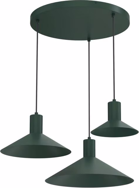Lampada sospesa Nox Luminex in metallo verde, dimmabile, 3xGU10, H: 110 cm, L: 80 cm, P: 80 cm