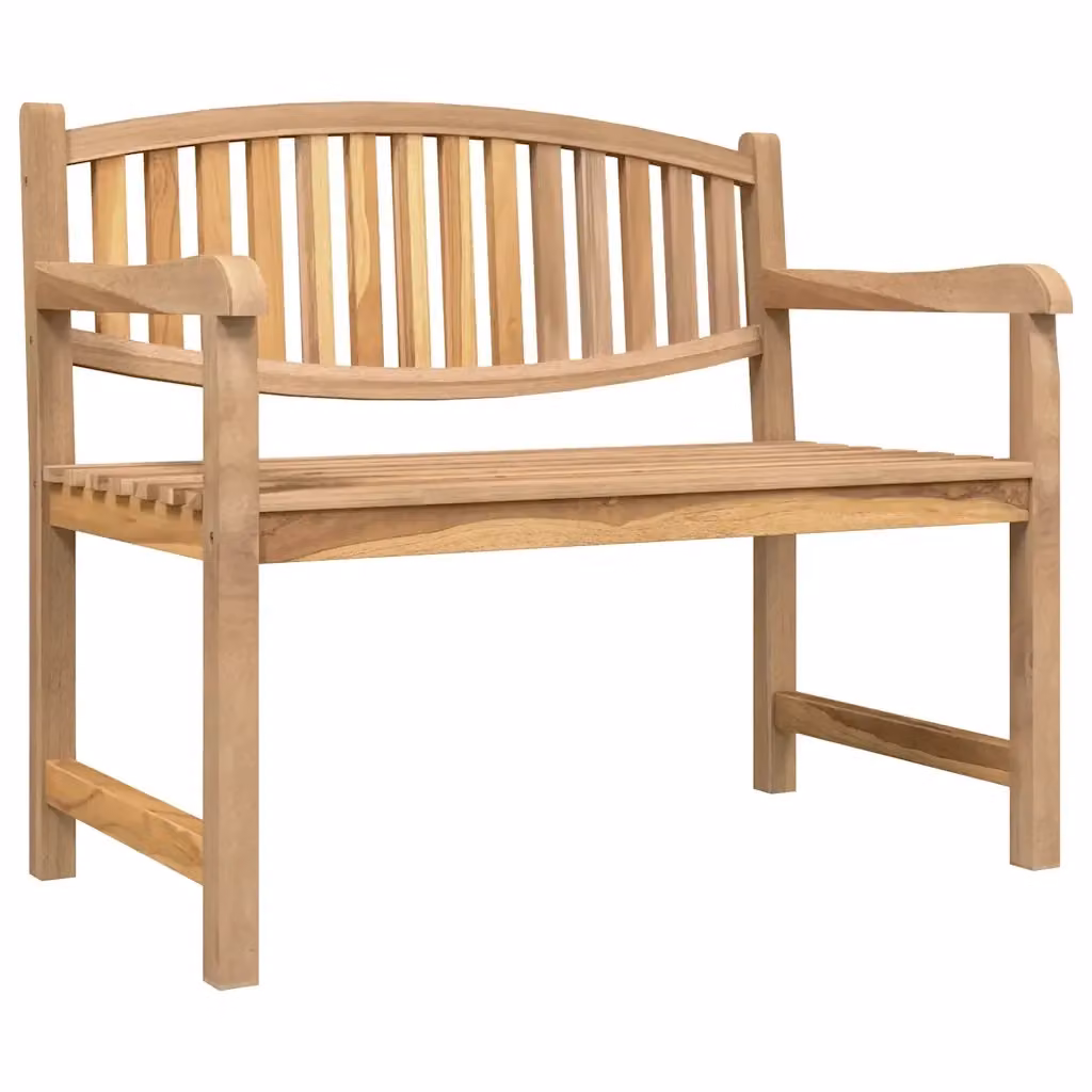 Panca da giardino vidaXL in legno di teak marrone con braccioli L/P/H: 114 x 59 x 87 cm – 2