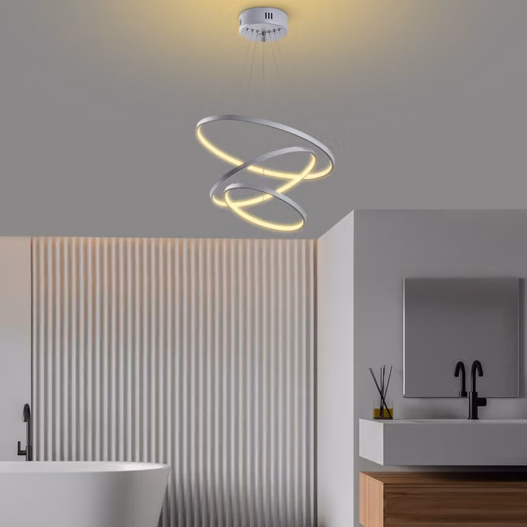 Opviq, Simit - 13699,Lampadario, grigio, CORPO IN METALLO, 50 x 50 x 80 cm