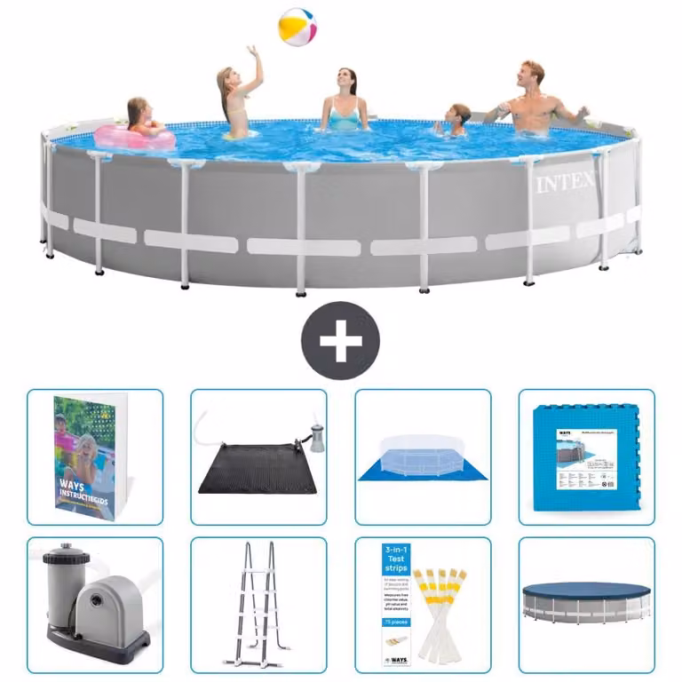 Struttura per piscina a forma di prisma - 549x122 cm - composta da 7 elementi - modello S621