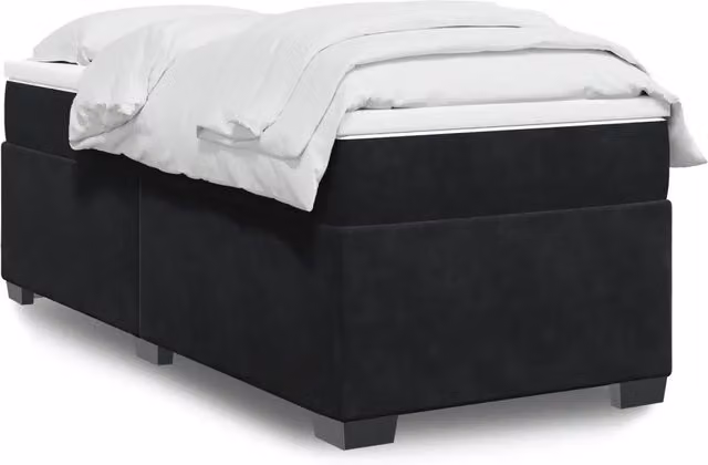 Giroletto a Molle con Materasso Nero 80x200 cm in Velluto 3285247