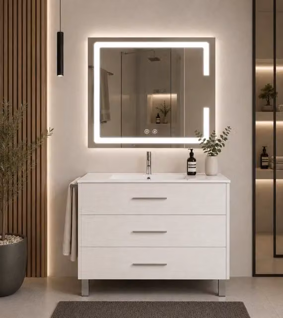 Mobile bagno con lavabo ORIGENBATH RIBERA senza specchio 70x40 cm bianco nordico