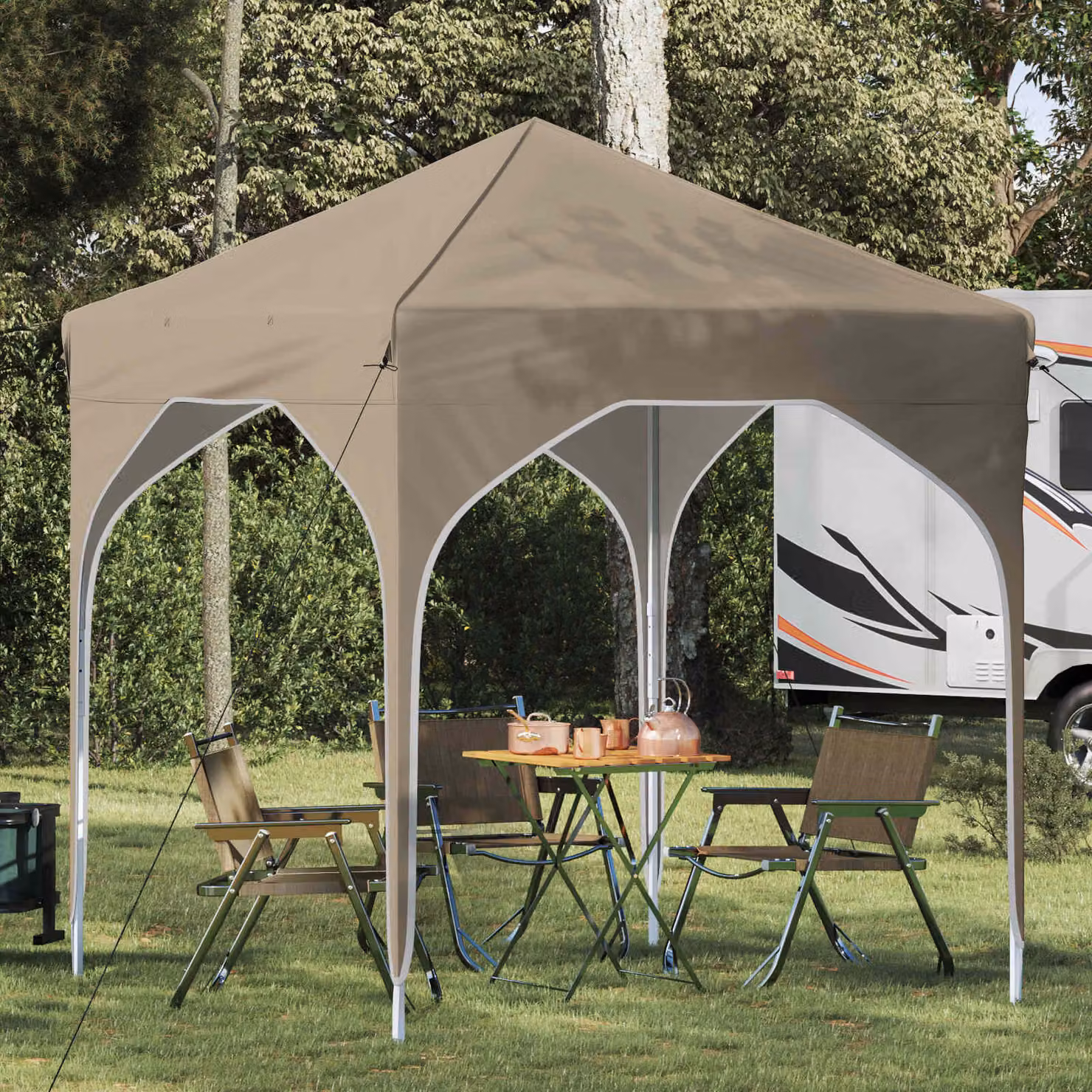 Tenda per feste a pop-up vidaXL beige L/P/H: 194 x 194 x 245 cm