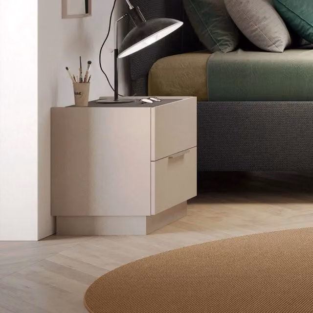 Comodino Musto Effezeta Italia con 2 cassetti soft close colore cashmere e antracite – 1