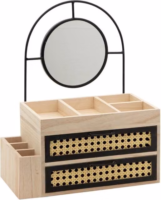 Set di 6 Portagioie Con Specchietto E Due Cassetti Vienna 37x30x17,5
