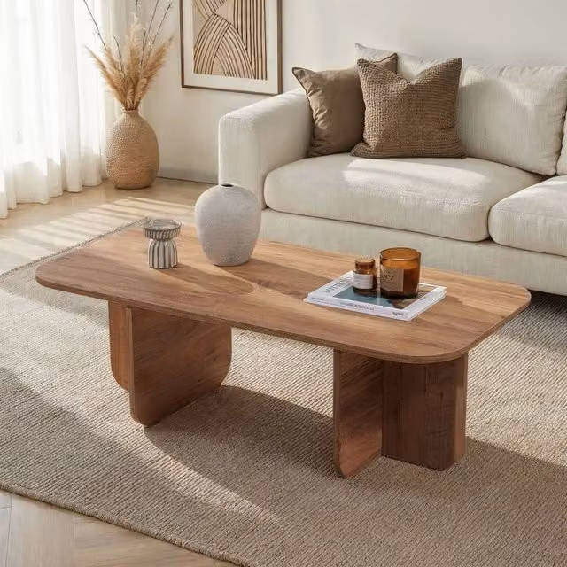 Nomeva, Tavolino da Salotto Rettangolare in Rovere Marrone, L/P/H: 126 x 60 x 41 cm – 1