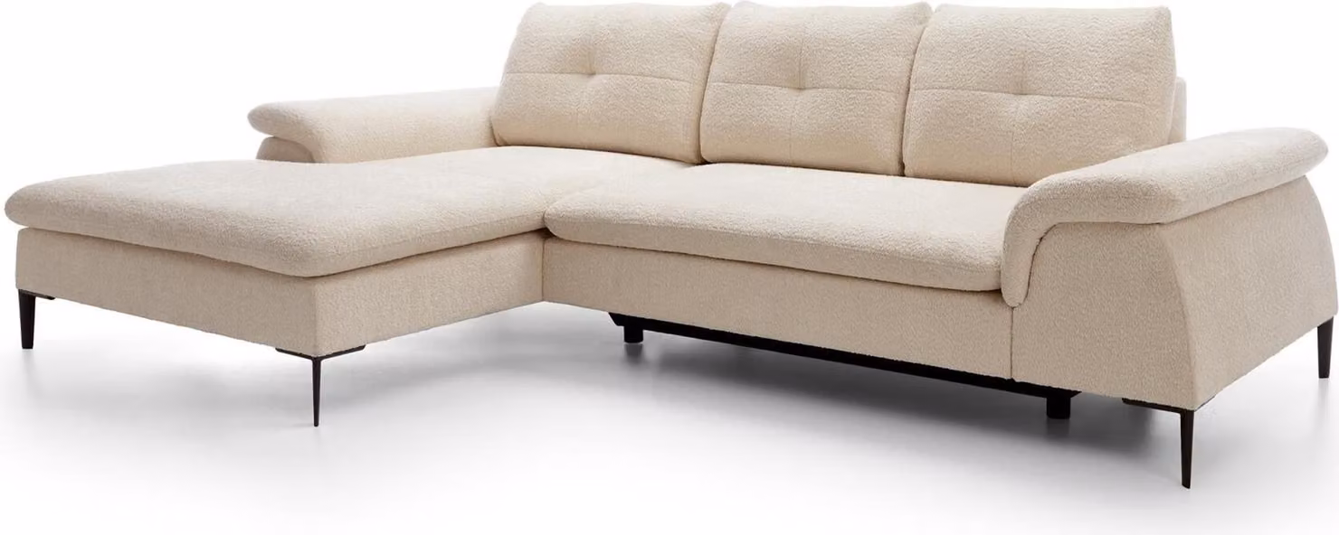 FURNLUX Divano angolare Zonda Beige e Nero 268cm / Colore principale: Beige / Dimensioni: 268 x 84 x 172 cm