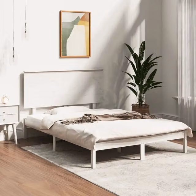 Struttura Letto Giroletto Design Mania in Legno Massello di Pino Bianco Lacquered L/P/H: 120 x 200 x 125,5 cm