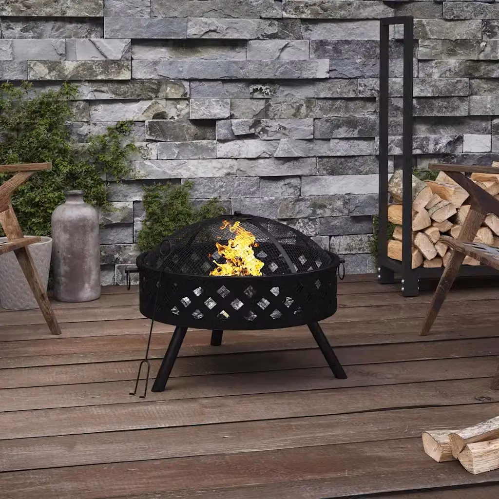 Braciere con Attizzatoio DESIGN IN in Acciaio Nero CFW7181688 Diametro: 58 cm – 2
