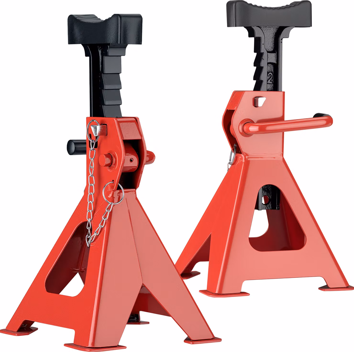 Wiltec 2 cavalletti regolabili in altezza, ciascuno con una capacità di carico di 3 tonnellate, cavalletti di supporto, altezza di sollevamento 29-42,5 cm, cavalletto per auto con protezione in gomma, cavalletto per auto con perno di sicurezza