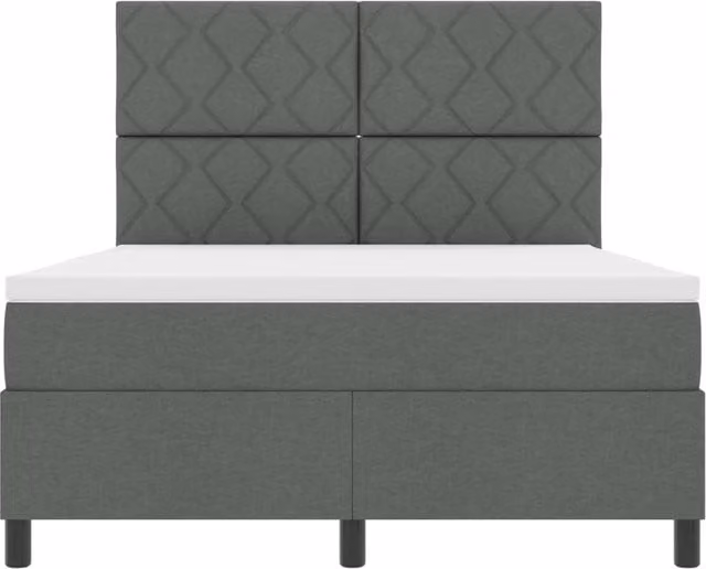 Letto a molle moderno vidaXL in tessuto grigio con strisce LED e porta USB, L/P: 160 x 200 cm