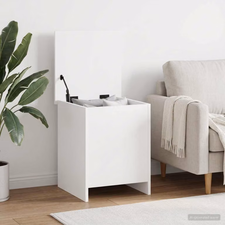 Cassa di stoccaggio vidaXL in legno ingegnerizzato bianco, L 40 x P 40 x H 50 cm