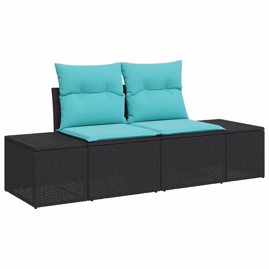 Divano da giardino moderno vidaXL in polyrattan con cuscini color turchese L: 184 cm, P: 62 cm, H: 69 cm – 2