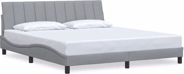 Letto matrimoniale | Letto per adulti | Giroletto senza Materasso Hanko Grigio Chiaro 180x200 cm Tessuto