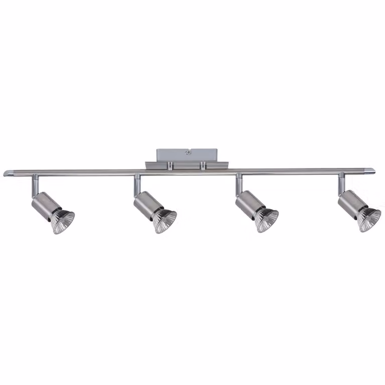 Paulmann Faretti a soffitto Georgia, 4 luci da 50W, attacco GU10, finitura in ferro spazzolato, 230V, metallo