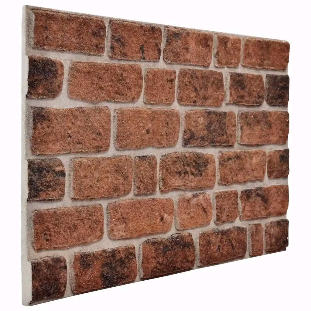 Set di 10 pannelli da parete autoadesivi effetto mattone marrone con design geometrico industriale, L: 100 cm x H: 50 cm, CFW6758123 – 2