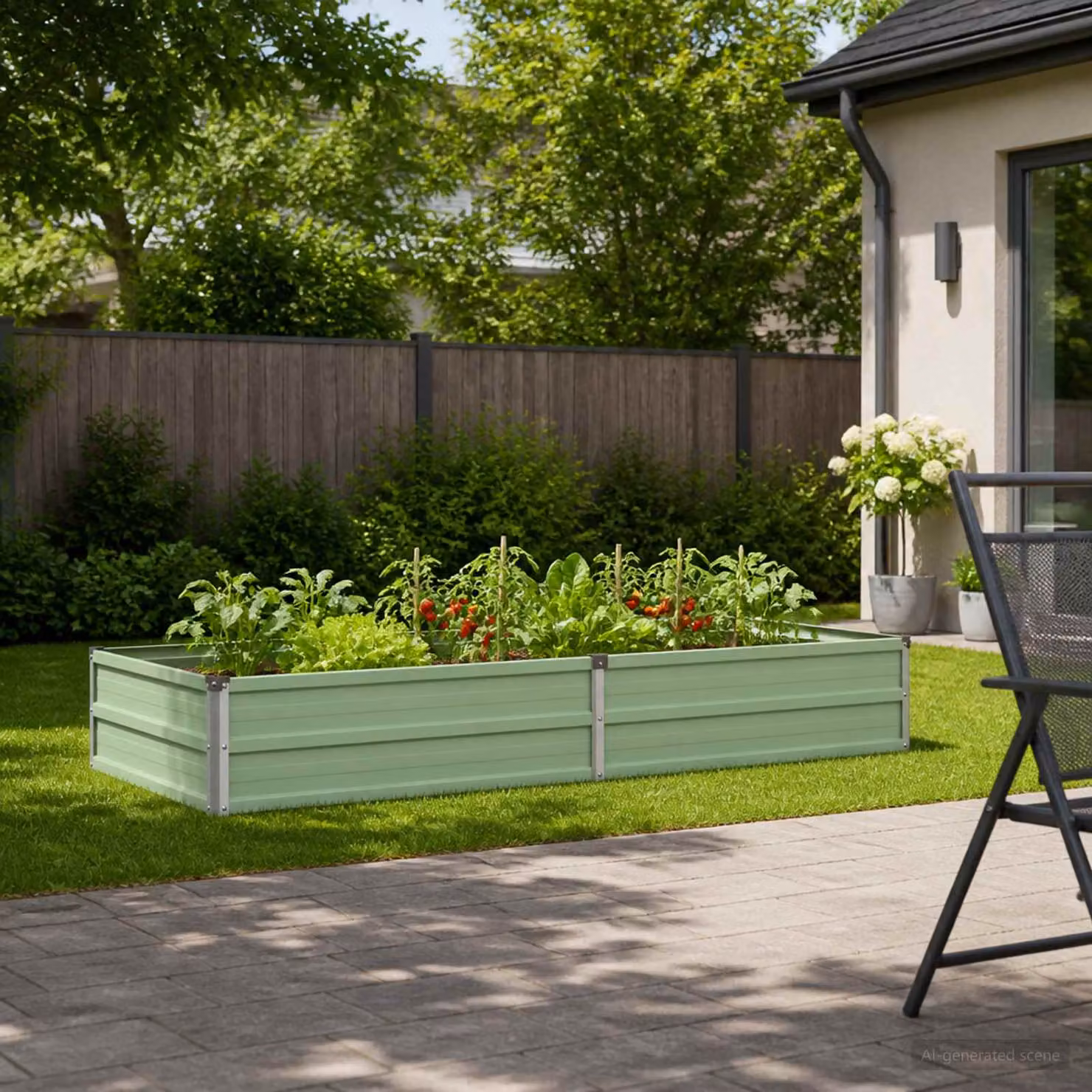 Letto rialzato da giardino vidaXL in metallo Verde, L: 160 cm, P: 80 cm, H: 24 cm