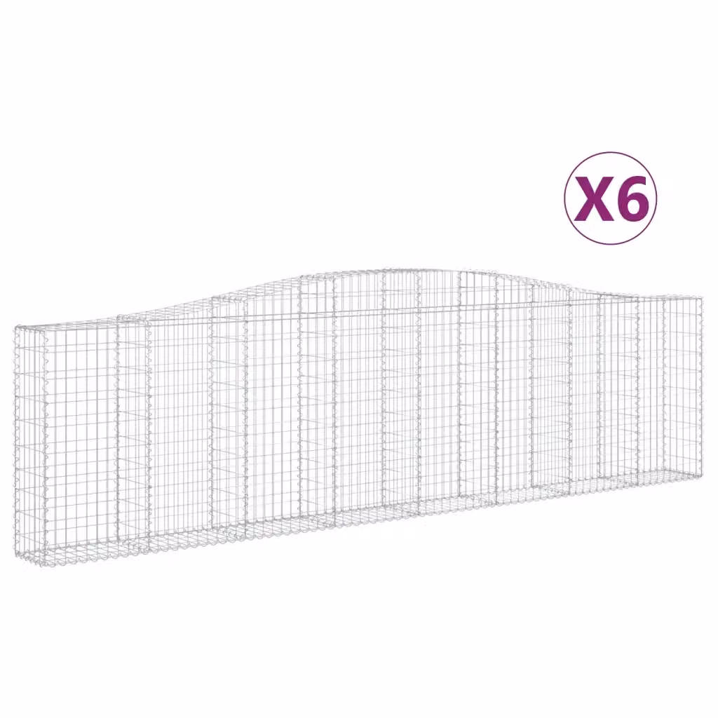 Set di 6 Cesti Gabbioni ad Arco Videx in Acciaio Zincato Argento L: 400 cm, P: 30 cm, H: 100/120 cm – 2