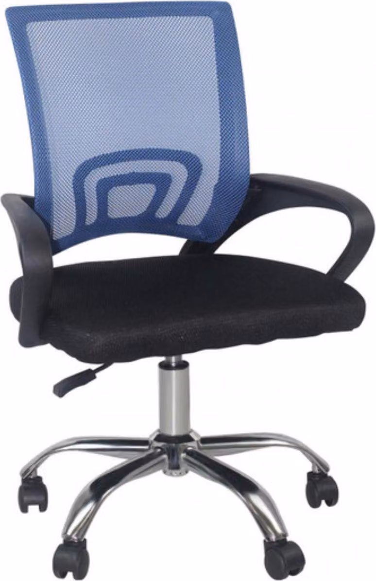 Sedia da ufficio ergonomica Luxe - Sedia girevole su rotelle - Traspirante - Regolabile in altezza - Per adulti - Nero/Blu - Comoda e stabile
