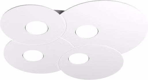 Toplight Plafoniera da soffitto rotonda 4 luci Cloud con attacco GX53, struttura colore bianco, design moderno 86x37x3cm