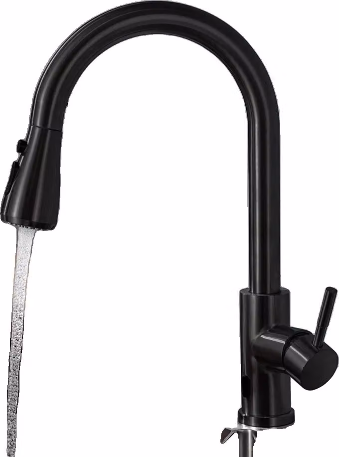 Rubinetto da cucina touchless, funzione estraibile, acciaio inox resistente, hwx-nero