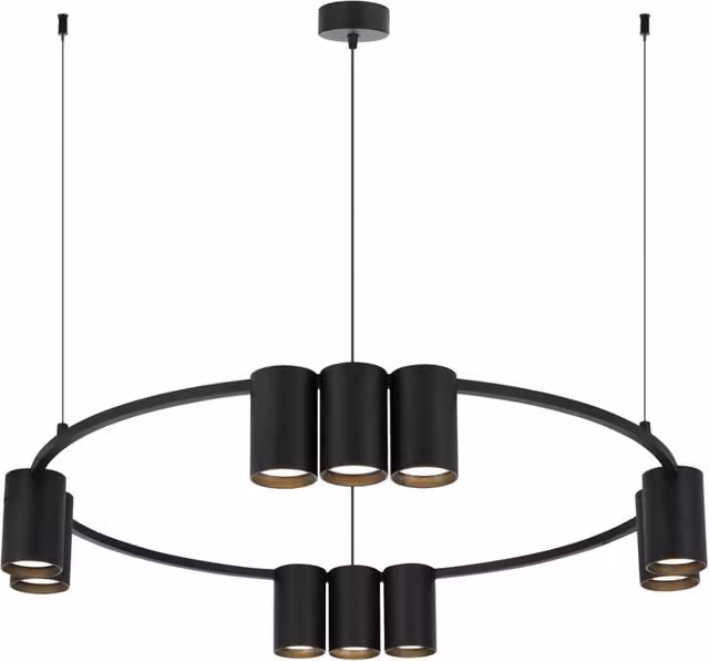 Lampadario Milagro Genesis nero Ø60 10xGU10 alluminio
