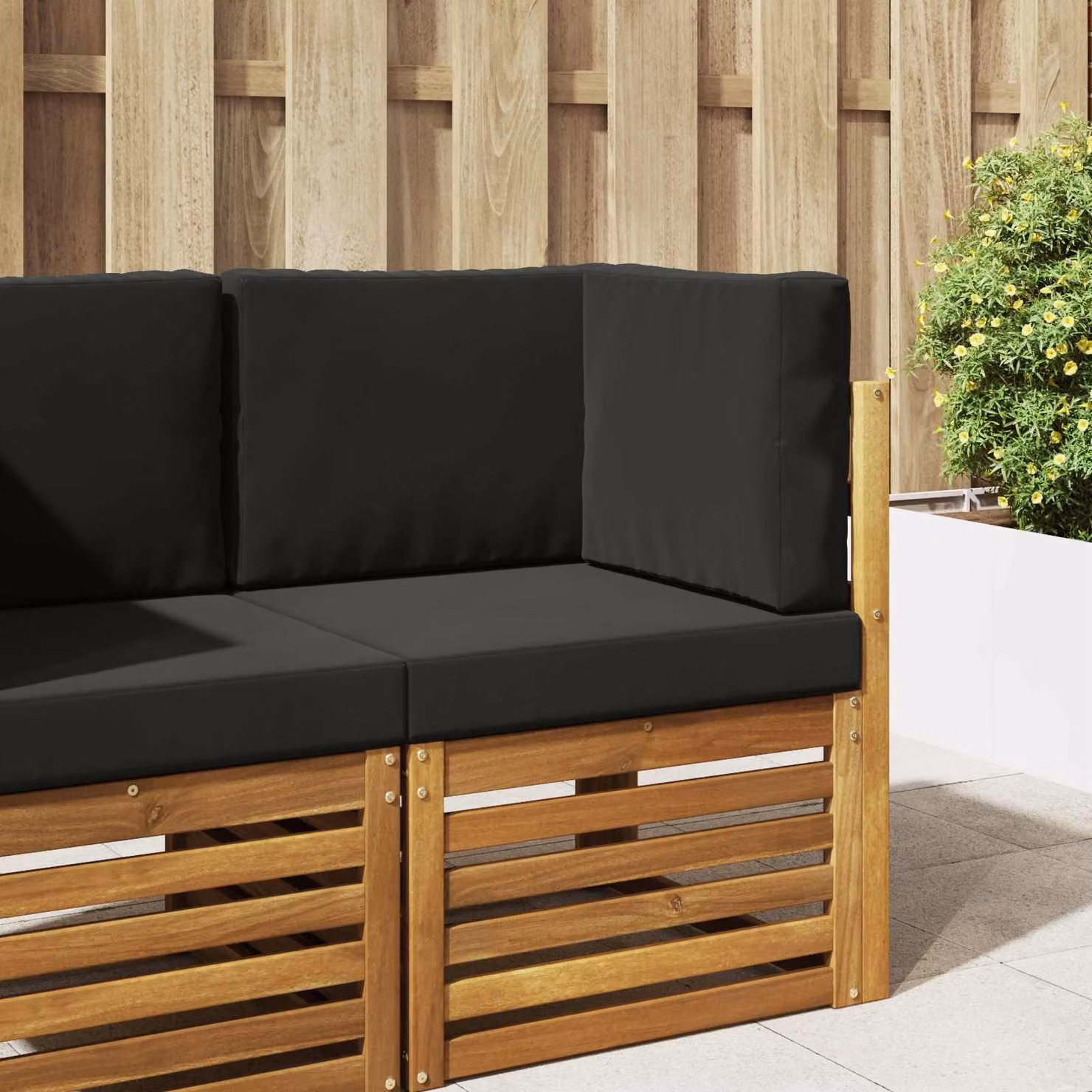vidaXL Cuscino per divano da esterno quadrato in poliestere nero 60 x 60 cm