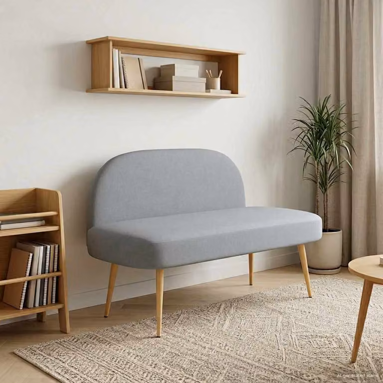 Panchina imbottita con schienale vidaXL Grigio Chiaro L: 110 cm, P: 60 cm, H: 76 cm